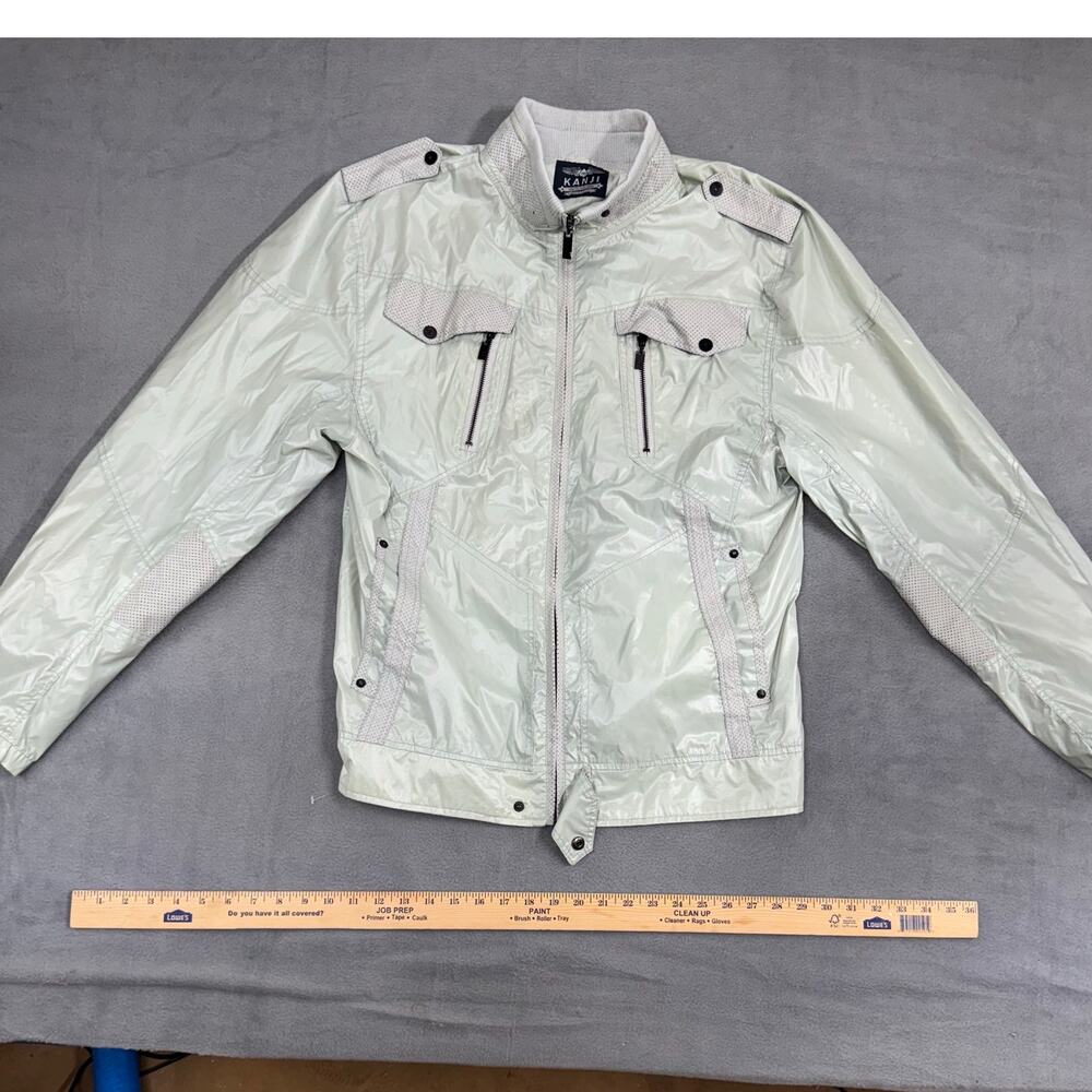 Kanji Jacket Mens Gray Full Zip Waxed Coated Japanese Utility Field 2X-Large XXL